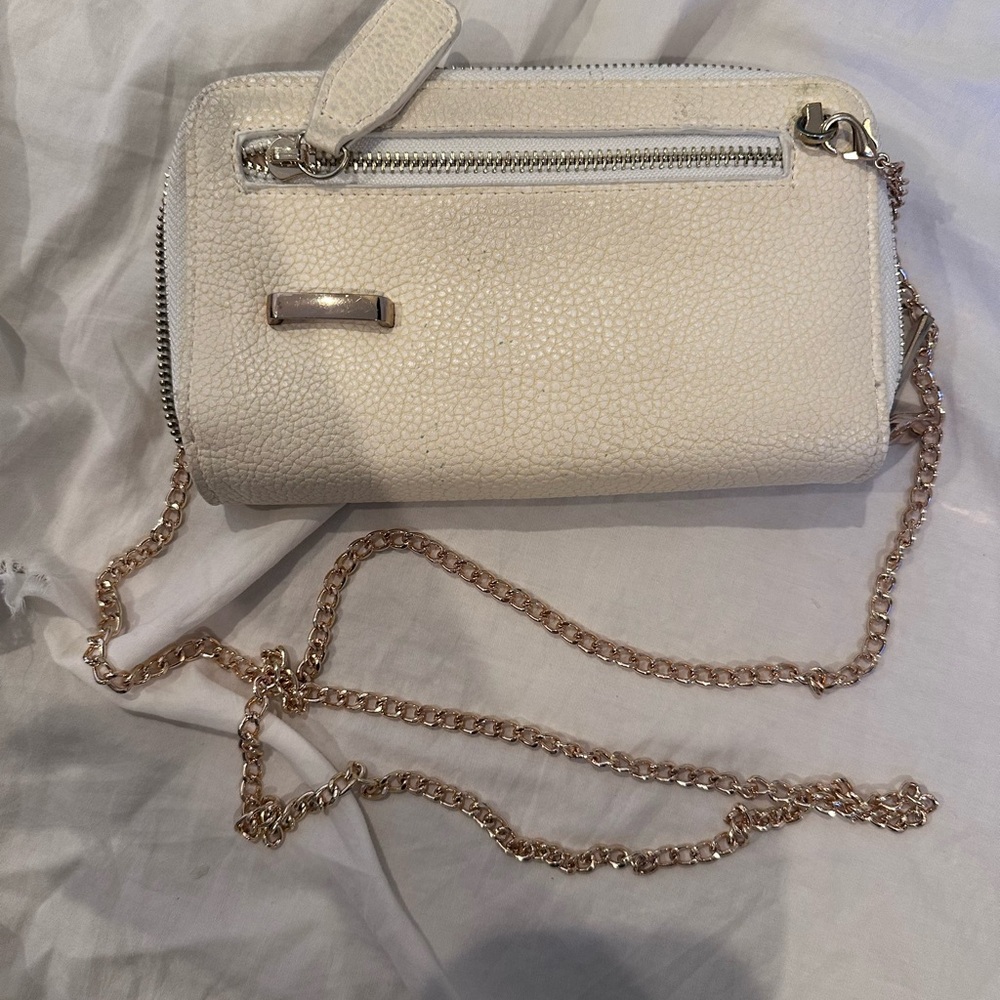 Elegant Cream Gold Chain Strap Women's Bag